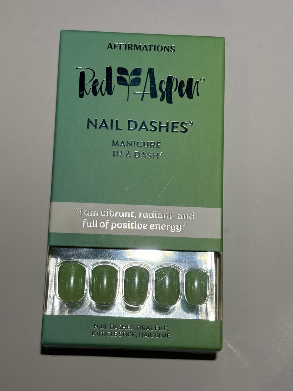 Red Aspen Nail Dashes Press-On Nails - Green
